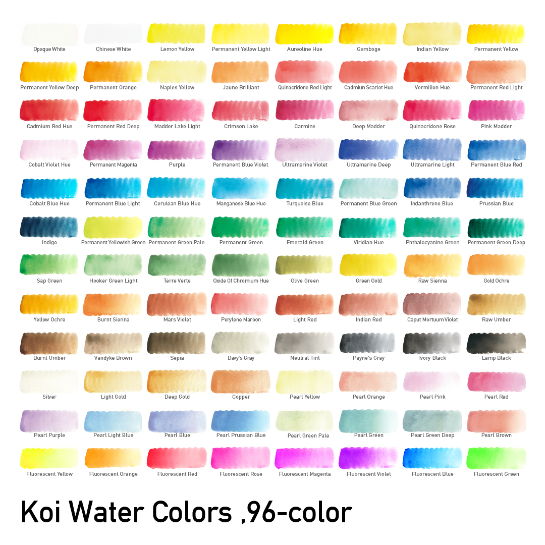 Sakura Koi Watercolor 24 Color Chart