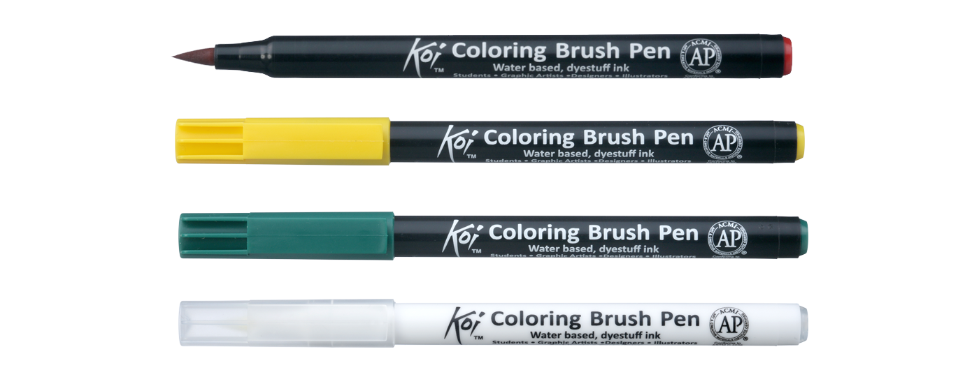 Koi Color Brush Pen Sakura Yellow Green 