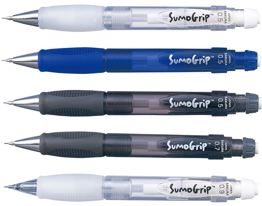 Sakura 50282 SumoGrip 0.5-mm Pencil with Eraser, Clear Blue 