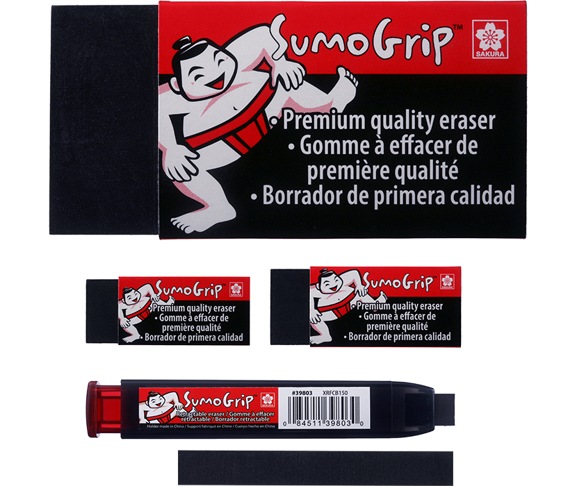Sakura Sumo Grip Eraser - Black Medium - Pencilly Australia